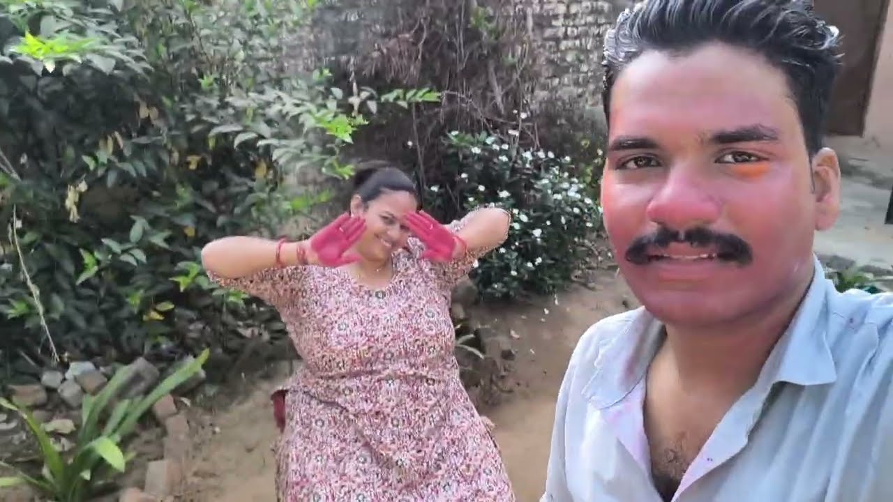 હોળી રમ્યા 😍🖤.#minivlog #holi #couple #comedy #youtubevideo #vlog #love #shortvideo #minivlog #cook