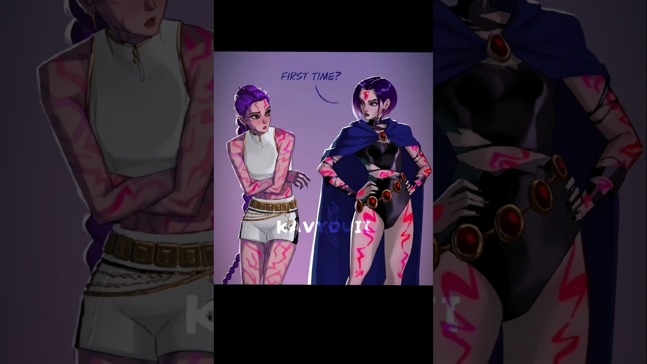 kpop demon hunters&teen titans🥰#kpopdemonhunters #teentitans#edit  #art #animationart