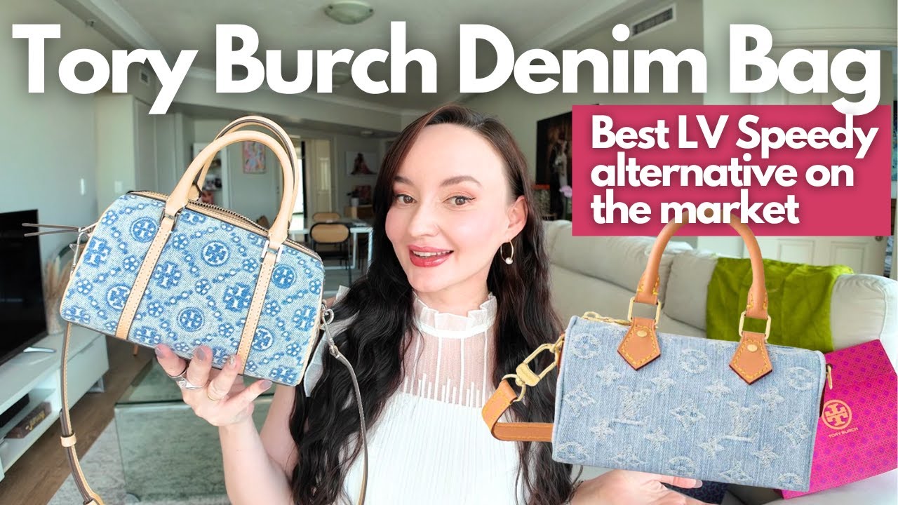 LV SPEEDY WHO?? Tory Burch Denim Barrel Bag Unboxing and first impressions