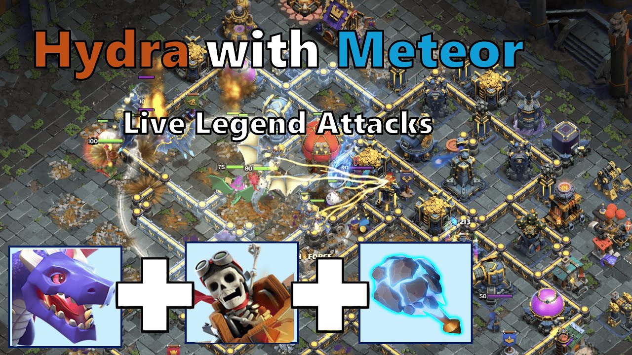 Back to Meteor Hydra Live Attacks with Description & Army Link | October Legend League