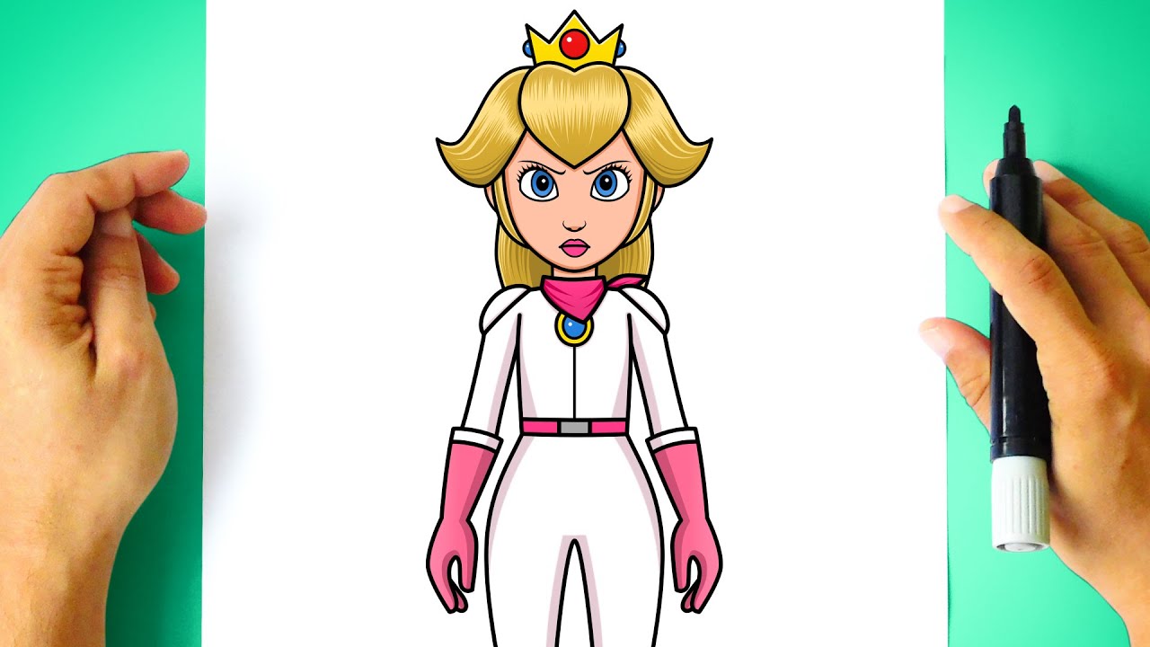 How to DRAW PRINCESS PEACH from The Movie - How to DRAW PRINCESS PEACH in Racing Mario Kart outfit