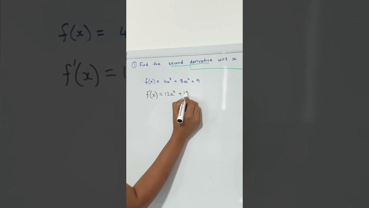 Find the 2nd derivative #math