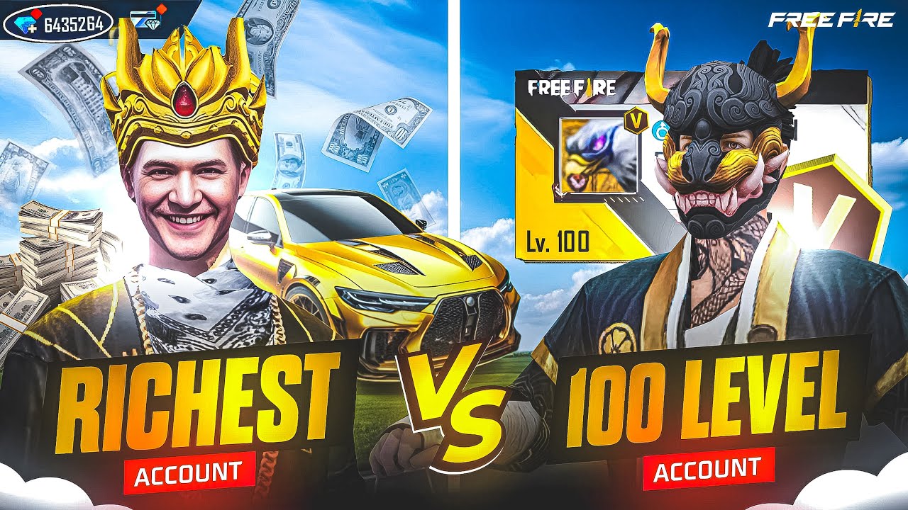 Richest Account vs Level 100 Account in Free Fire – Who Wins?