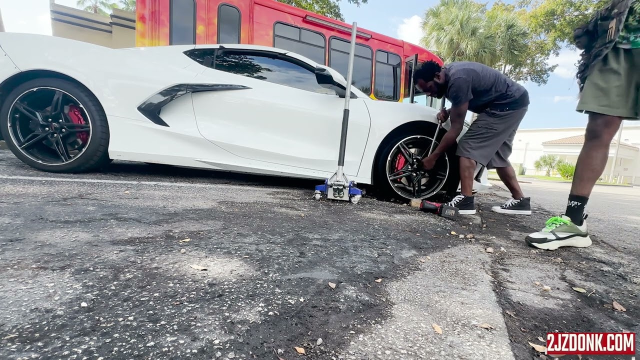 Changing Out Tires on a C8 Corvette for a Client