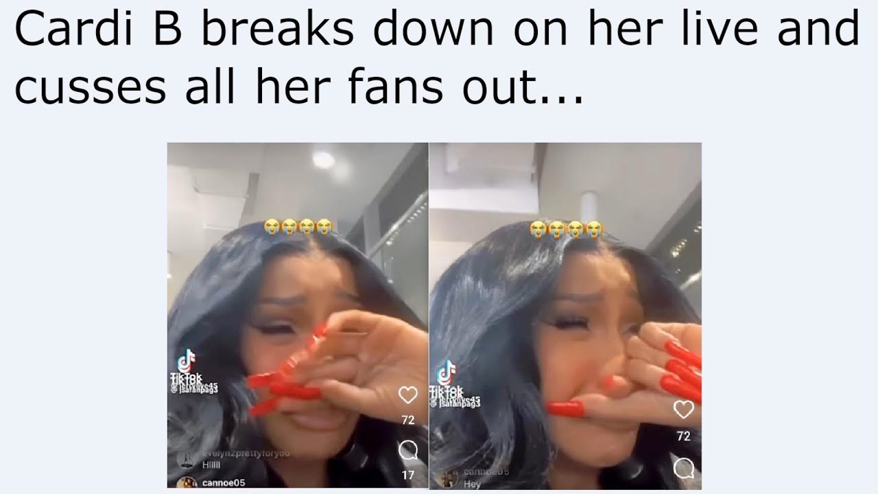Cardi B breaks down on her live and cusses all her fans out...