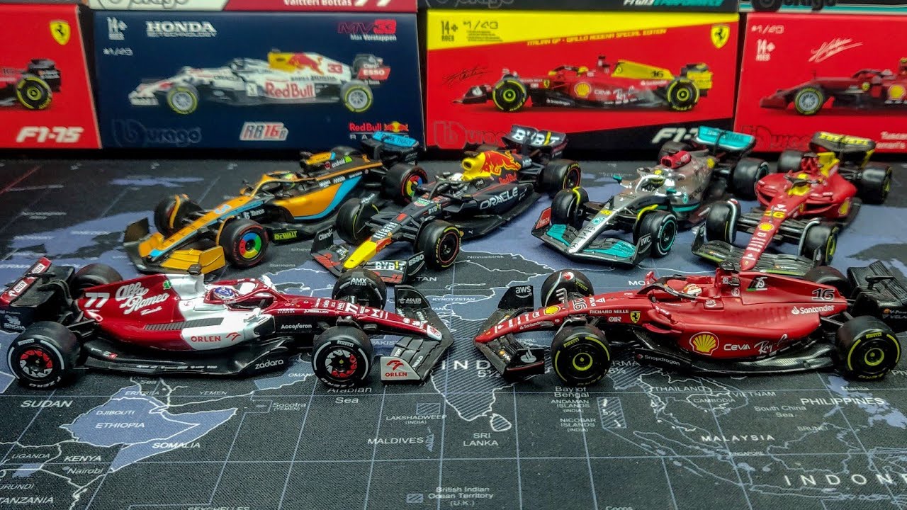 Bburago F1 1/43 Scale 2022 Diecast Полная коллекция Ferrari, Mercedes, REDBULL, McLaren, Alfa Romeo