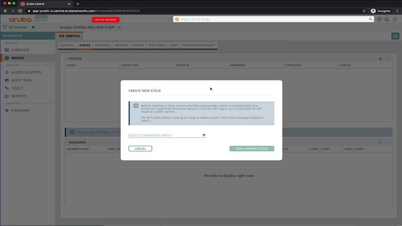 Central Stacking BPS