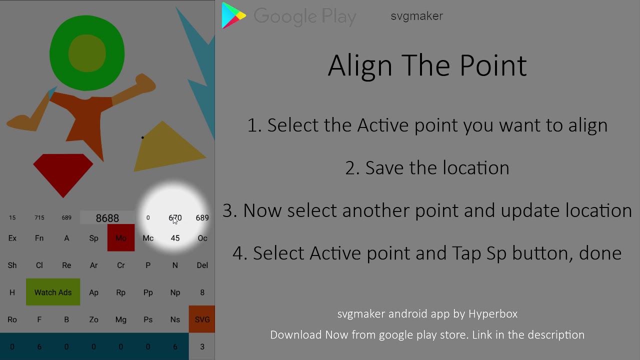 How to align the point in svgmaker android app