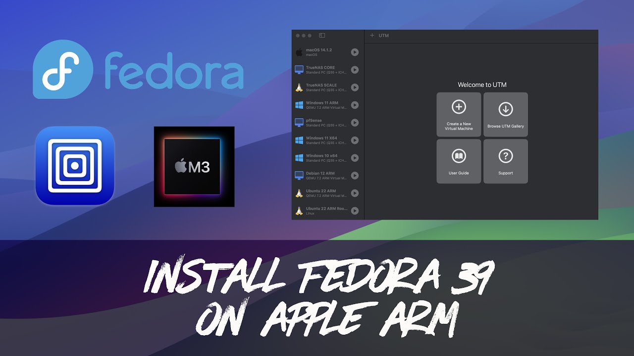 💻 UTM &ndash; Install Fedora Workstation 39 ARM on Apple Silicon (M1/M2/M3) | Step-by-Step Guide