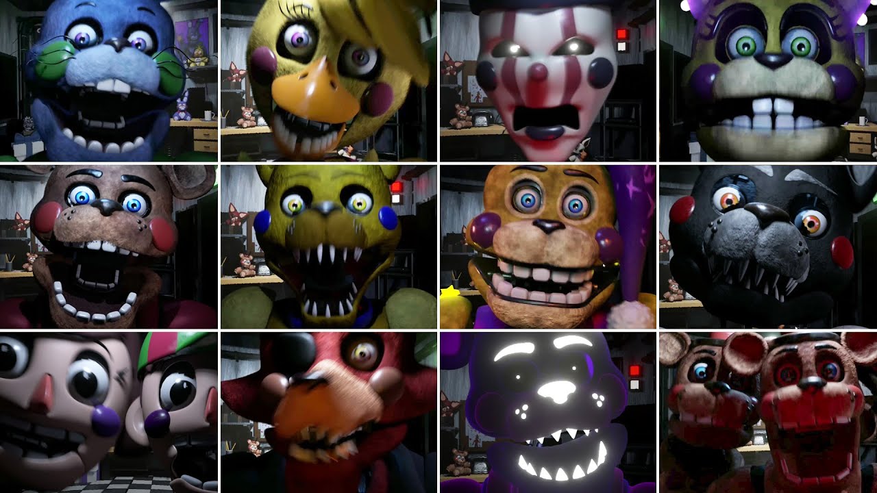 Five Nights at Playtime Freddy's Remastered - All Jumpscares & Extras