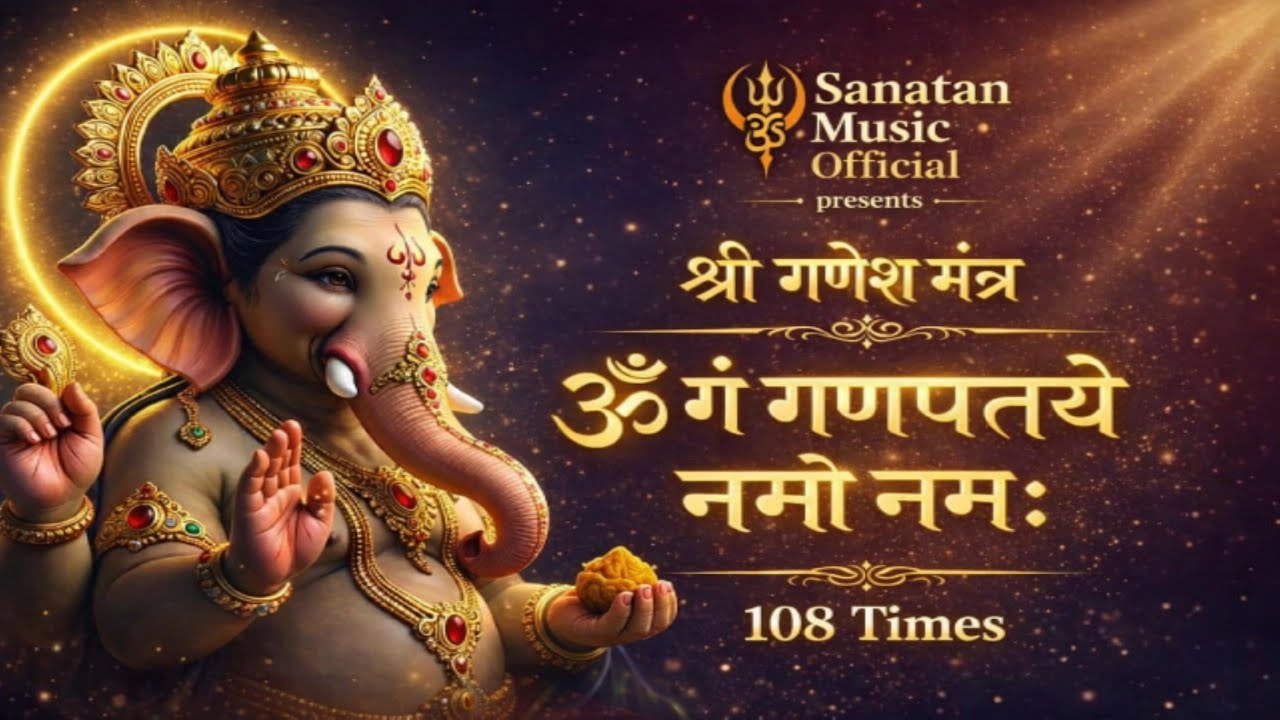 Ganesh Mantra 108 Times : ॐ गं गणपतये नमो नम : Om Gan Ganpataye Namo Namah : Sanatan Music Official