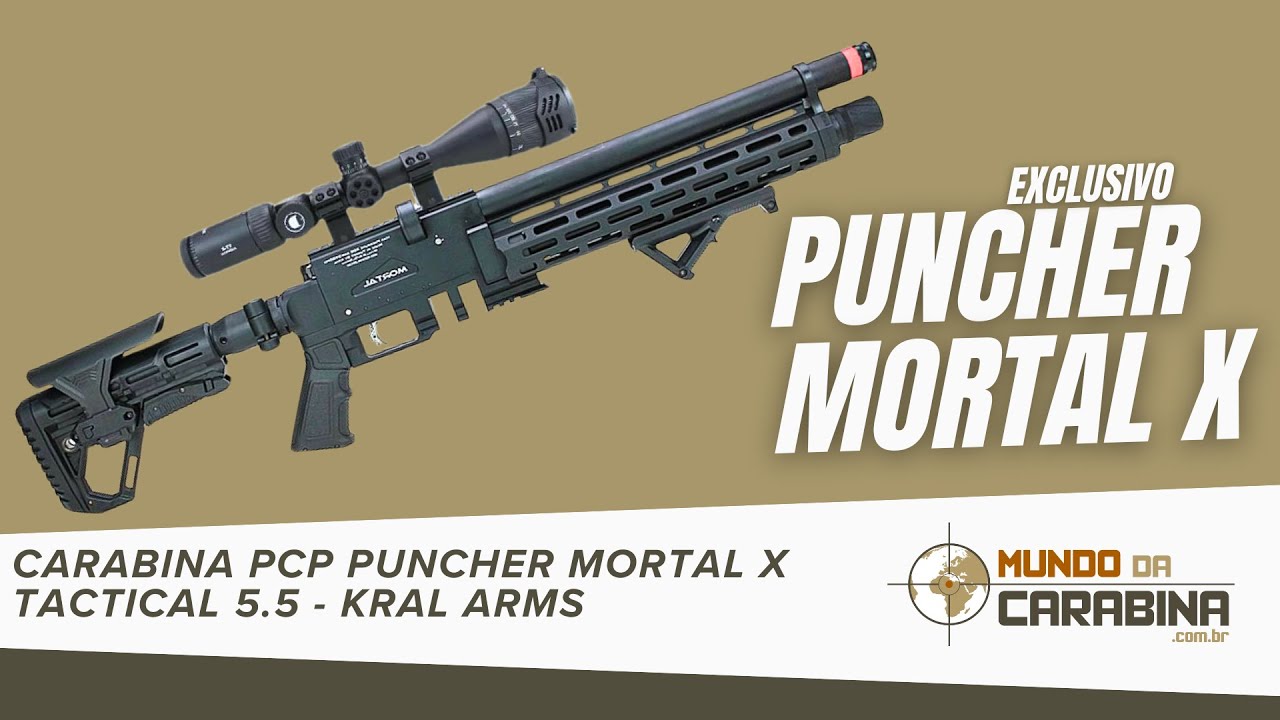 Carabina PCP Puncher Mortal X Tactical 5 5 mm   Kral Arms - MUNDO DA CARABINA