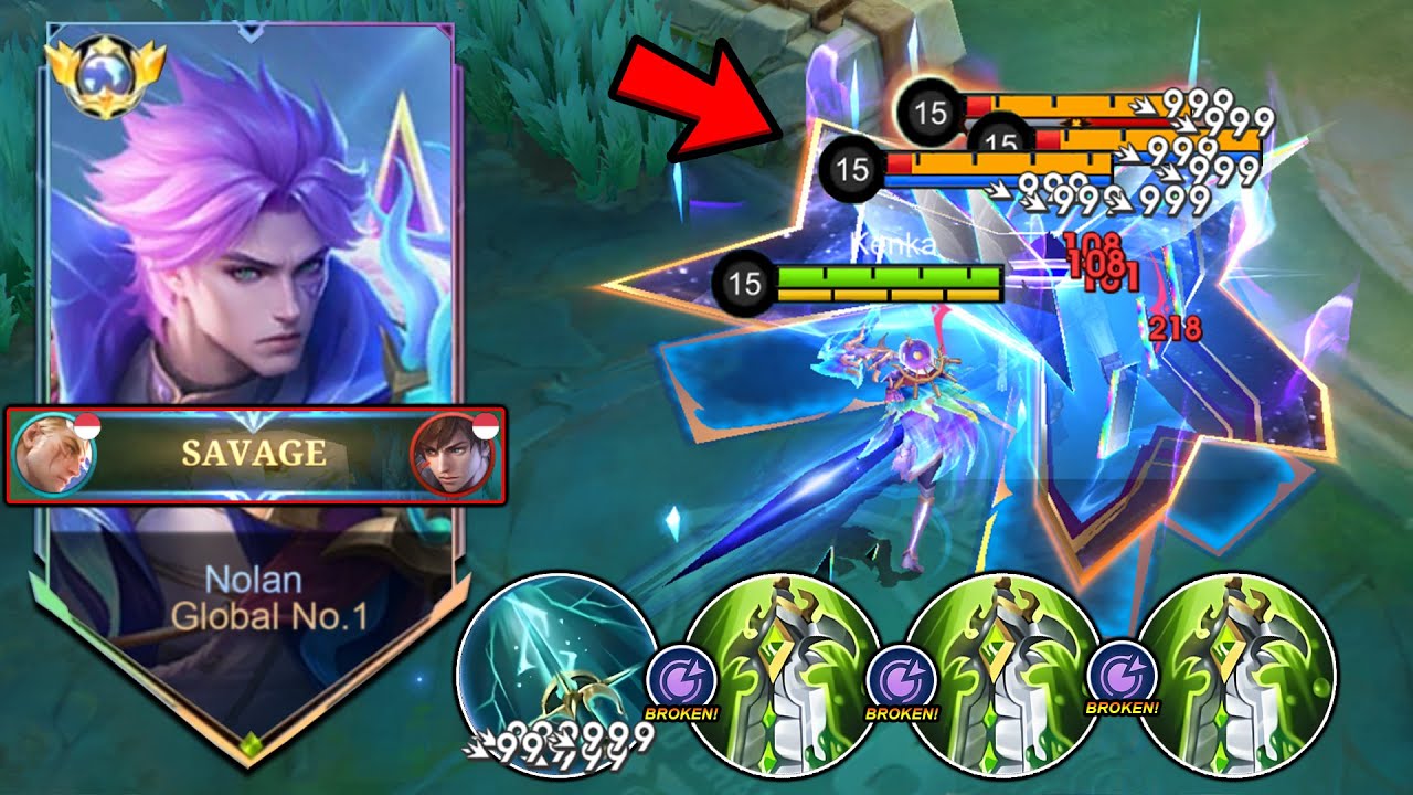 SAVAGE!! 💀 NOLAN NEW BRUTAL BUILD TO ONE SHOT ENEMIES IN SOLO RANK! (pls try!) - Mobile Legends