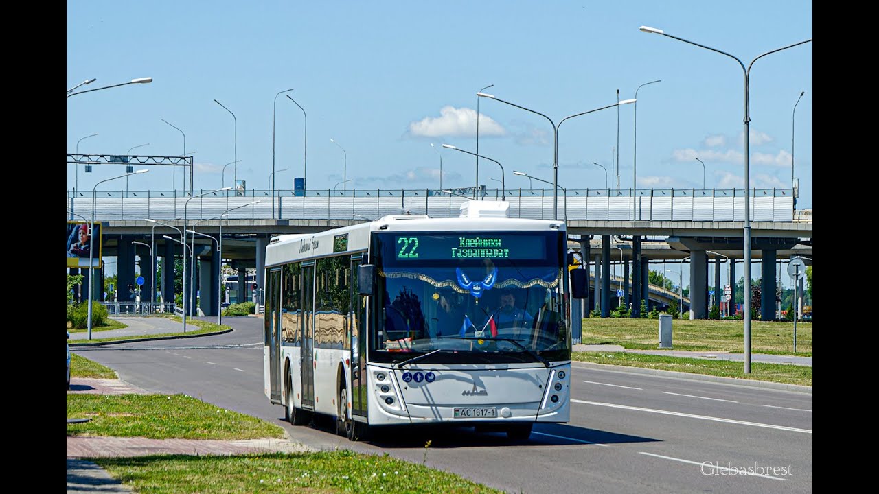 Автобус МАЗ-203.047 гос. № АС 1617-1 маршрут №14в в Бресте (ПОЕЗДКА)