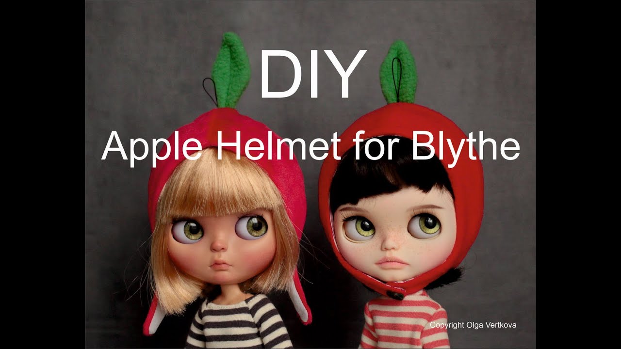 DIY Apple Helmet for Blythe. Шлем Яблоко для Блайз
