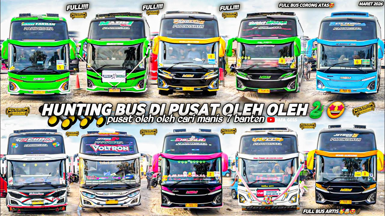 FULL BUS TELOLET BASURI‼️hunting bus trip anyer di pusat oleh oleh CM7🥳berasa lagi trip bismania🤩
