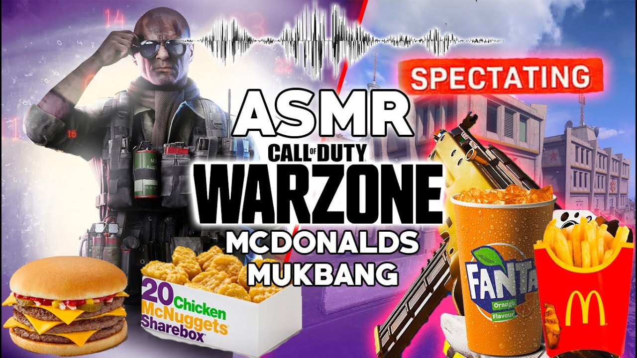 ASMR GAMING | McDonalds Mukbang - Call Of Duty: Warzone (Spectating) ~ ASMR Music