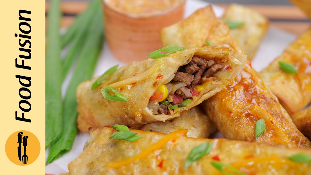 Crispy Sweet Chilli Beef Rolls - Make and Freeze Ramadan Recipe by Food Fusion
