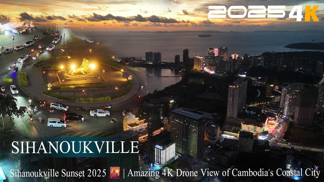 Sihanoukville Sunset 2025 🌇 | Amazing 4K Drone View of Cambodia’s Coastal City
