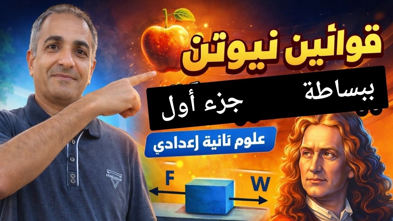📘قوانين نيوتن للحركة |شرح مبسط + أمثلة مهمة تانية اعدادى ترم تانى جزء اول شرح سهل + أفكار الامتحانات