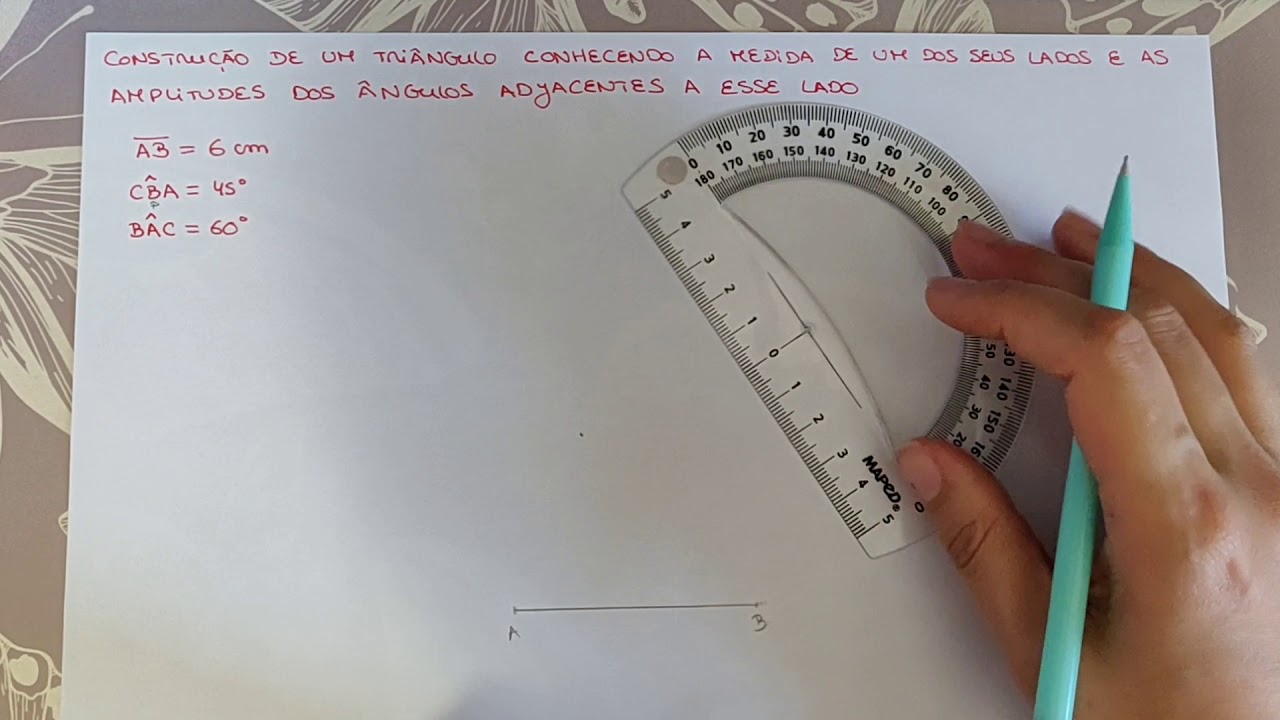 Construção de um triângulo - 1 lado e 2 ângulos