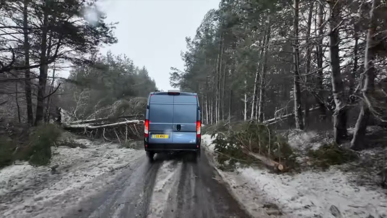 BLOCKED ROADS after STORMS - Scotland Winter Vanlife Travels