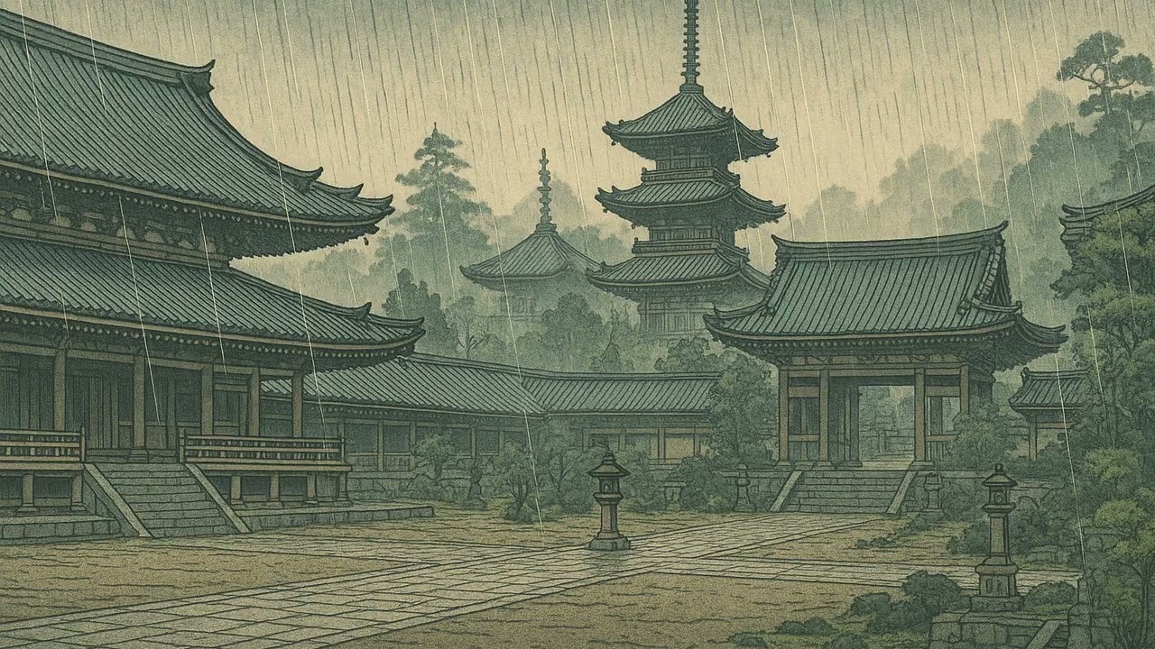 Quiet Focus Lofi 🌧️ | Quiet Temple Rain | The Rainy Temple