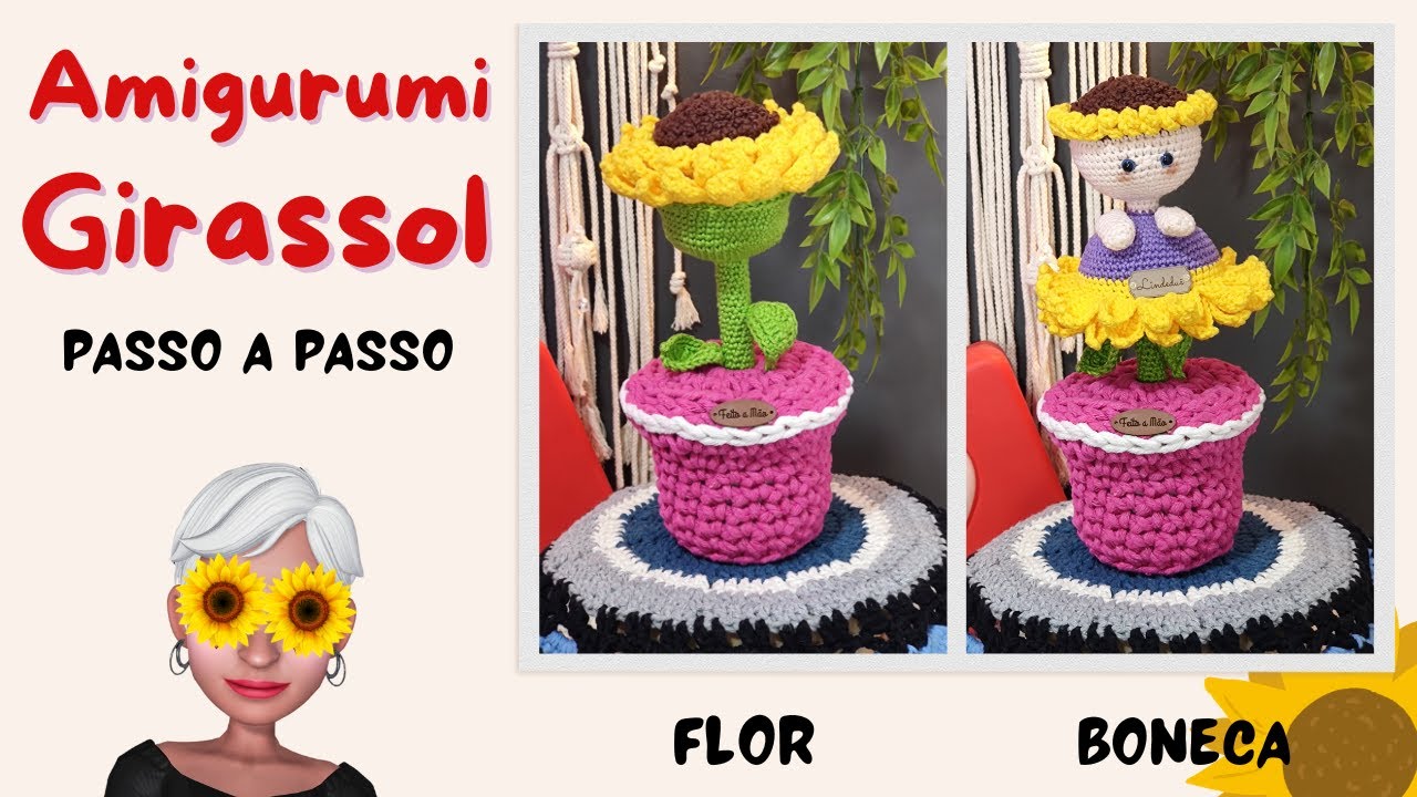 Crochê Sem Mistério: Girassol Reversível Amigurumi: Como Fazer uma Boneca que Vira Flor!