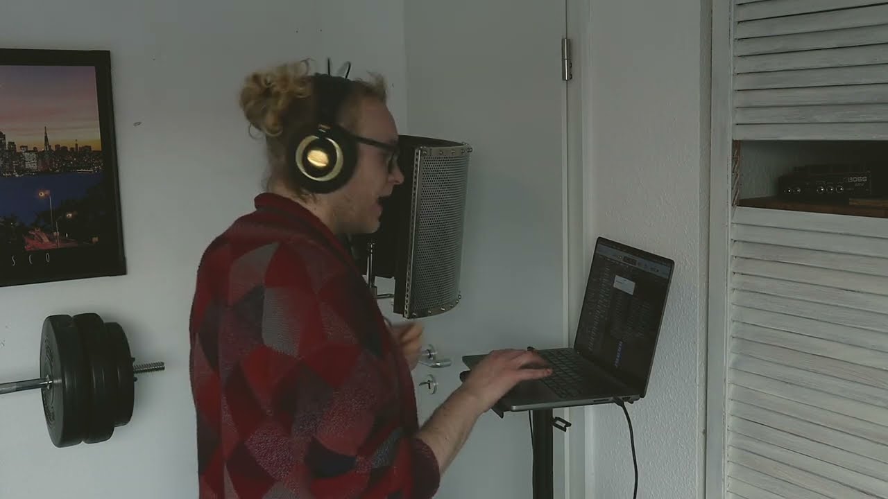 recording backing-vocals for new Drake Bell song 