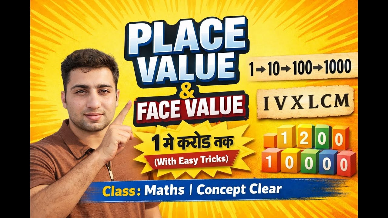 class -1|  | Place Value & Face Value | Roman Numbers | Route X Maths| Number System Complete