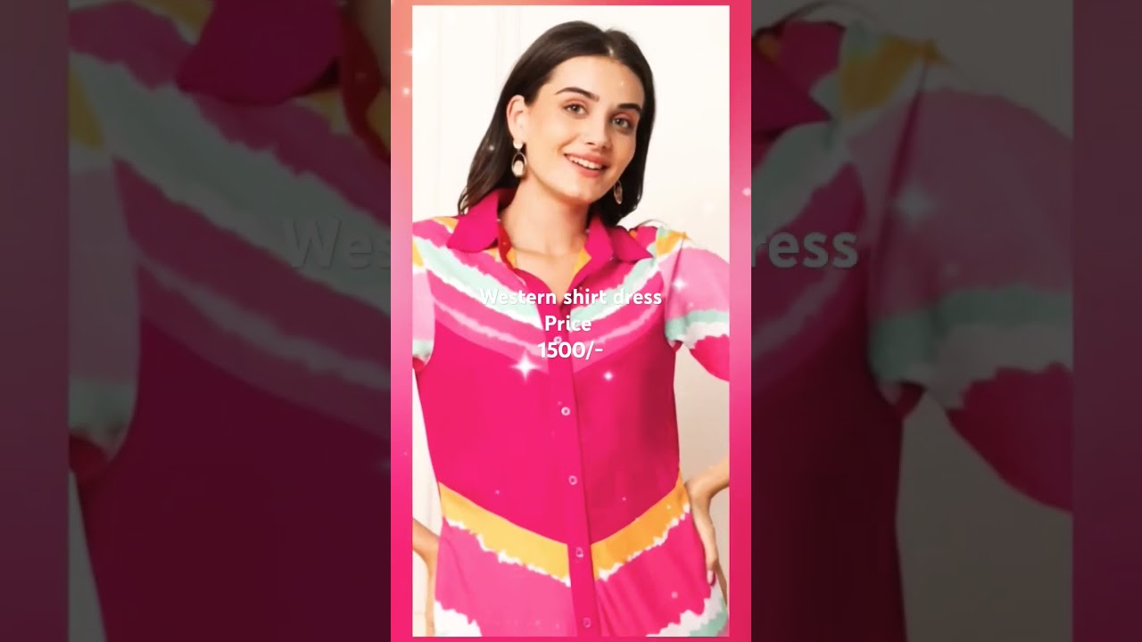 Western shirt dress, price-1500/-  website: www.colourandthreads.com  WhatsApp: 8420267533