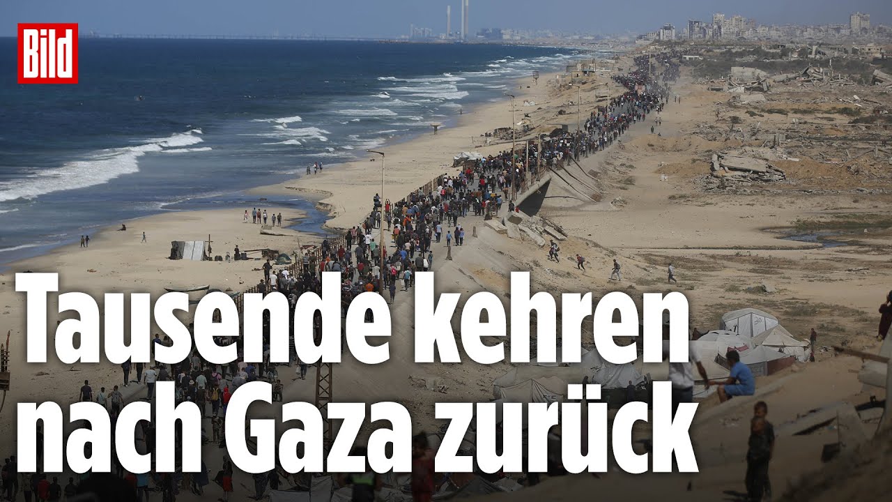 Tausende Palästinenser kehren nach Gaza zurück und feiern das Kriegsende
