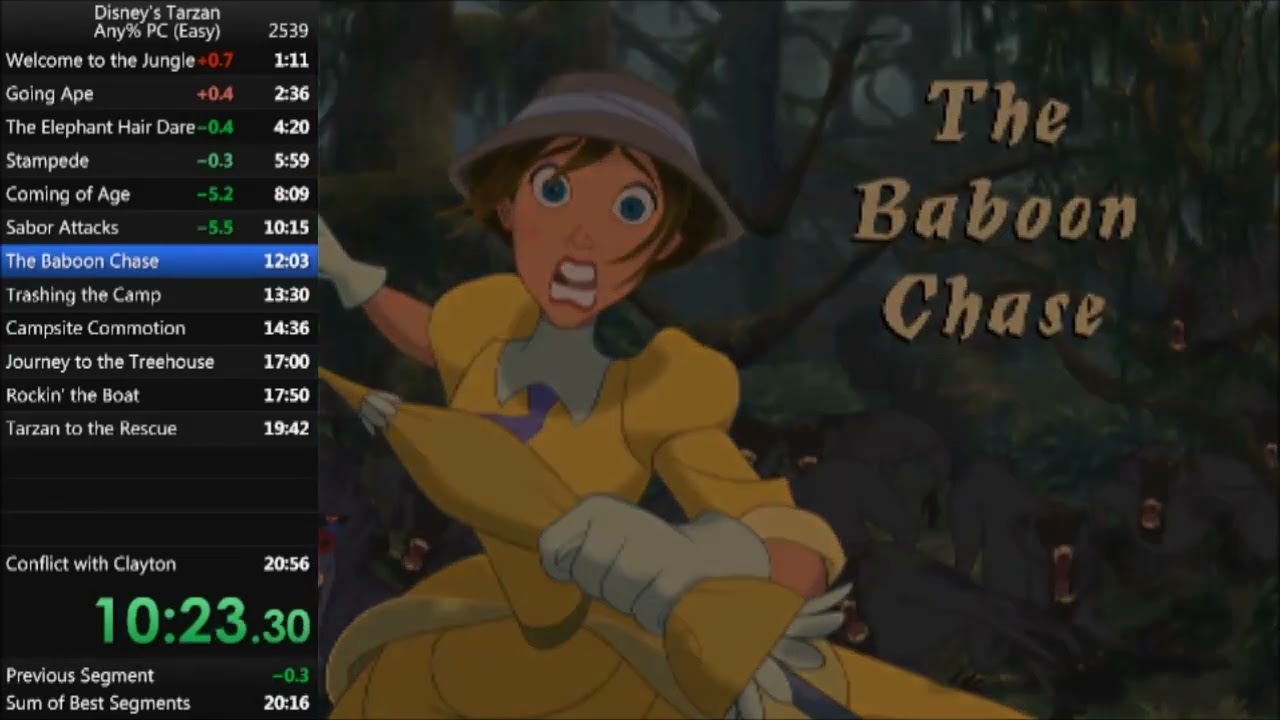 [Former WR] Disney's Tarzan - Any% (Easy, Win7) in 20:38