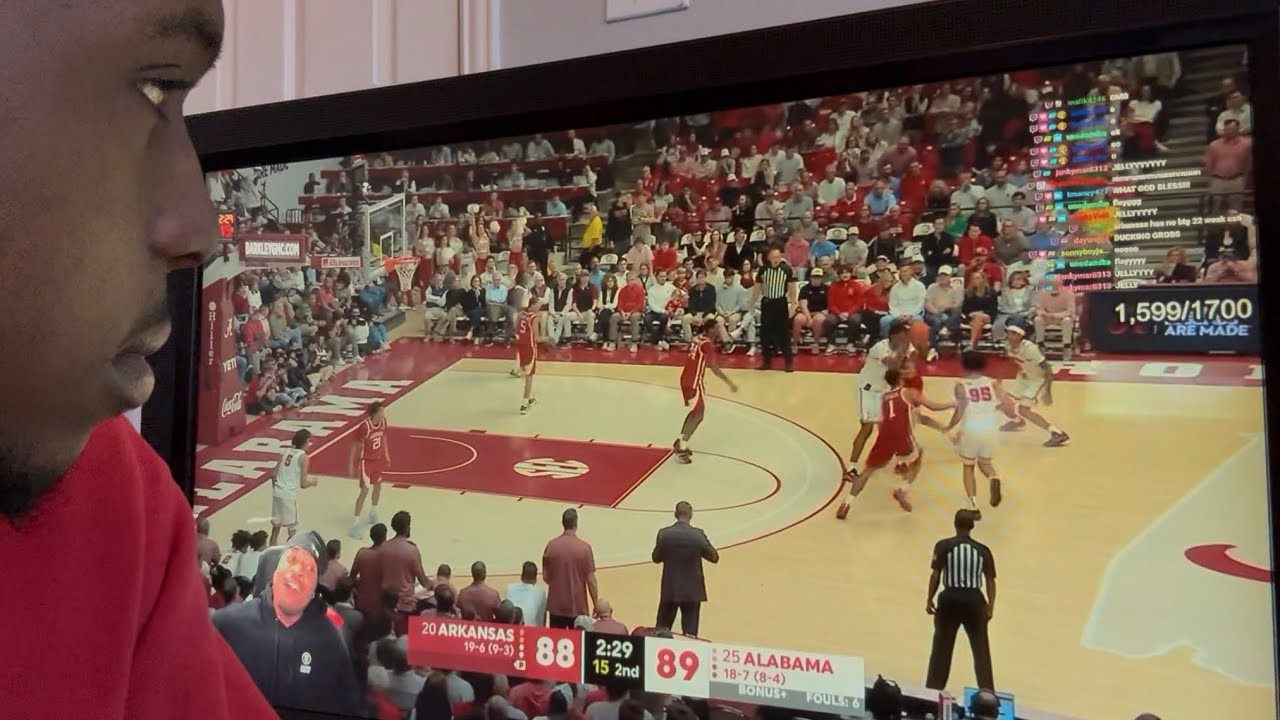 me & janky rondo react to bama vs. arkansas college basketball game together 