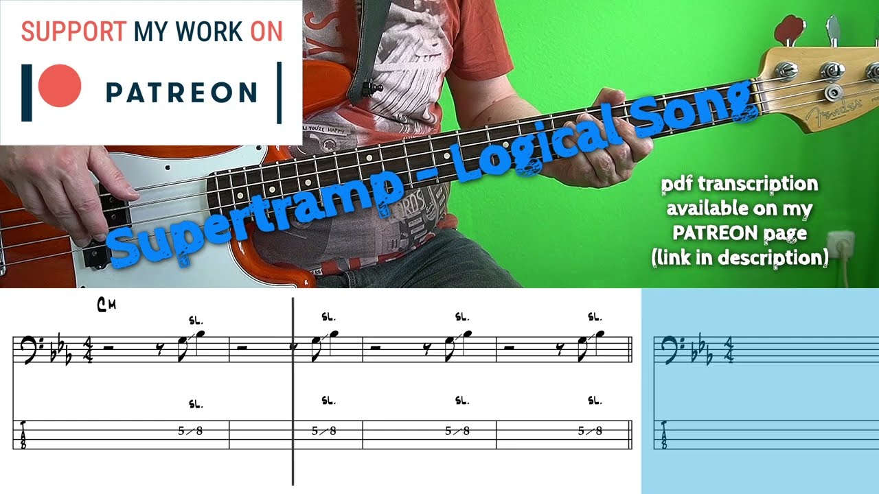 Supertramp -  Logical Song (Bass cover with tabs)