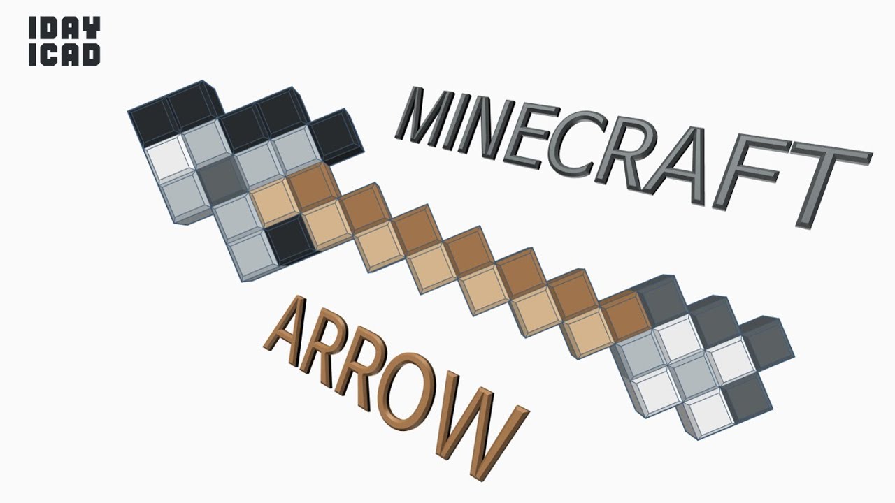 [1DAY 1CAD] MINECRAFT ARROW (Tinkercad : Know-how / Style / Education) [STL Download]z