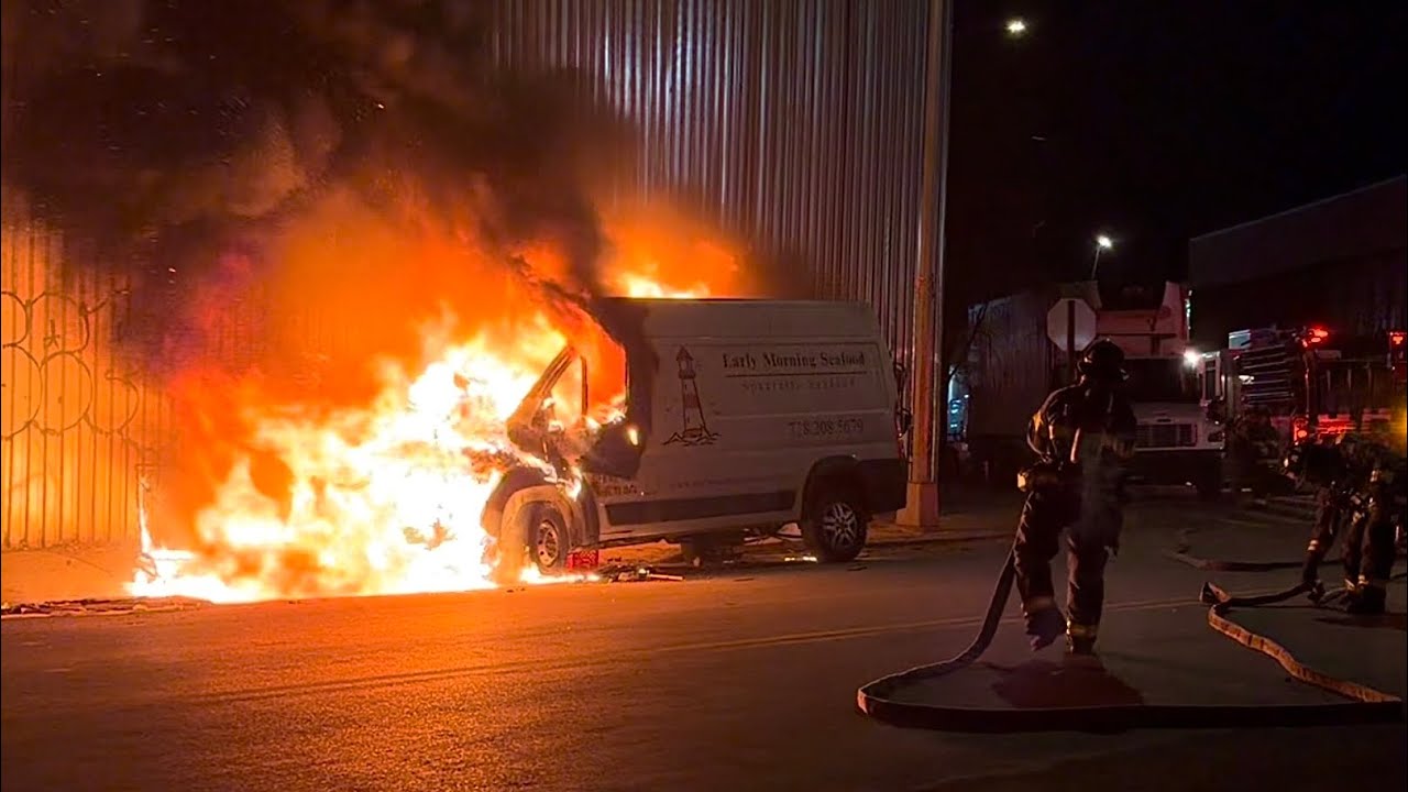 FDNY Bronx 10-24 Box 2428 Fully Involved Van Fire with Foam Operations 
