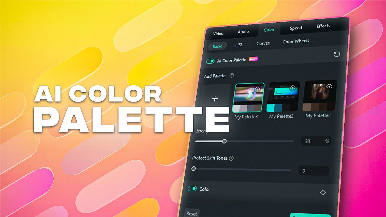 Filmora 14 - How to Use the AI Color Palette Feature | Beginners Guide