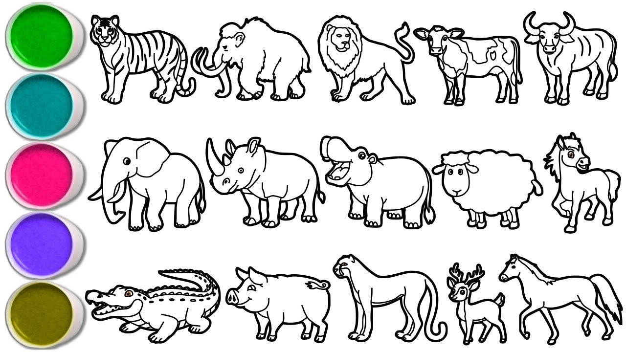 Draw Amazing Animals in 30 Minutes - Tiger, Mammoth, Lion, Cow, Bull, Elephant, Rhinoceros & others