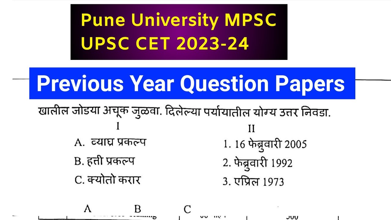 Pune University MPSC UPSC previous year question papers