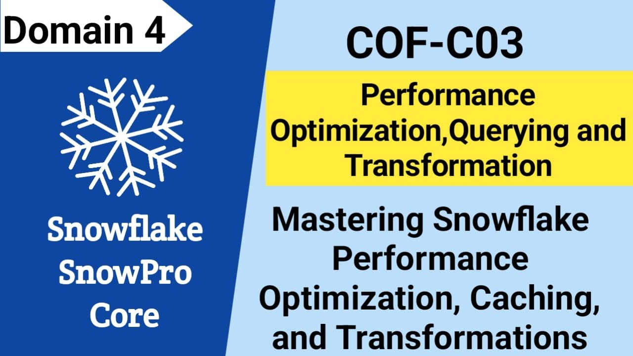 SnowPro Core Certification (COF-C03):Snowflake Performance Optimization, Querying,and Transformation