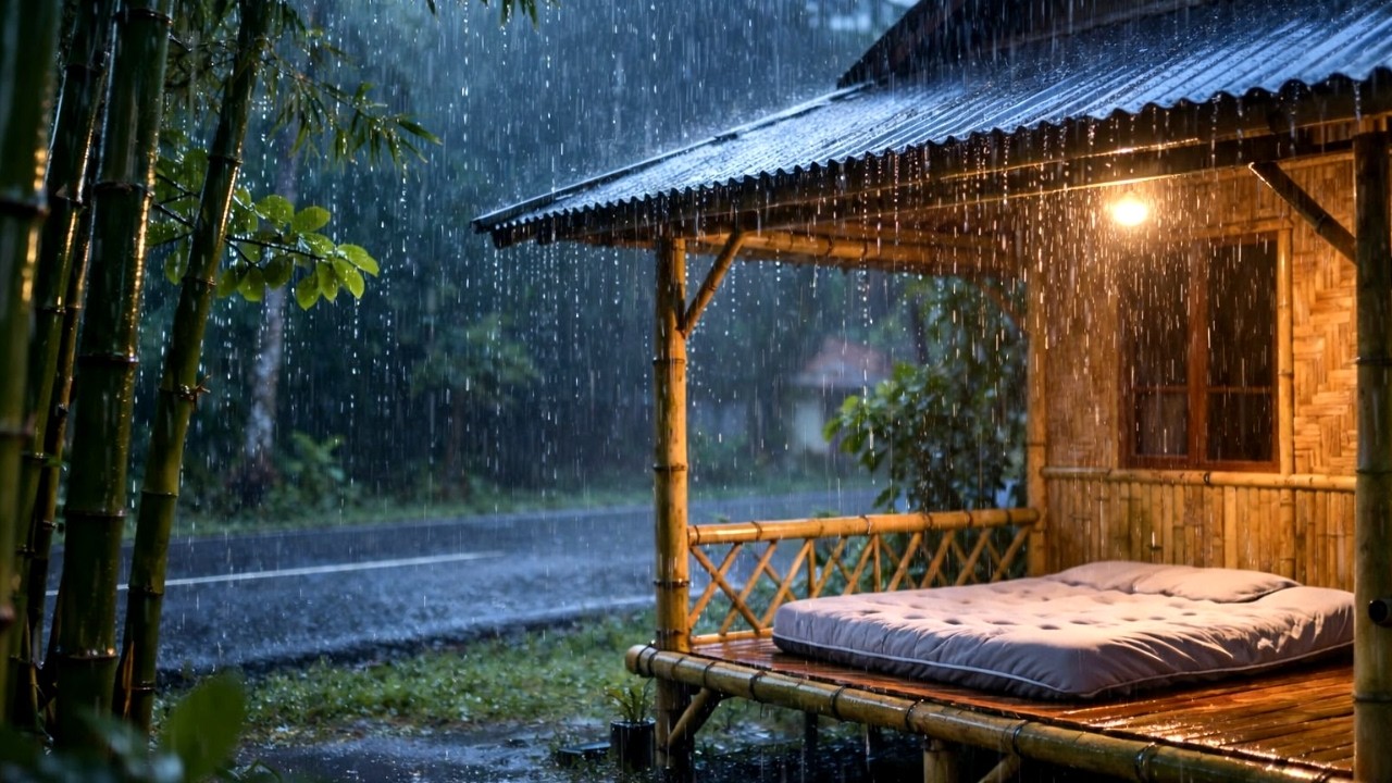 Heavy Rain Sounds for Deep Sleep 🌧️ 1 Hours Relaxing Rain at Night | Insomnia Relief & Stress Relief