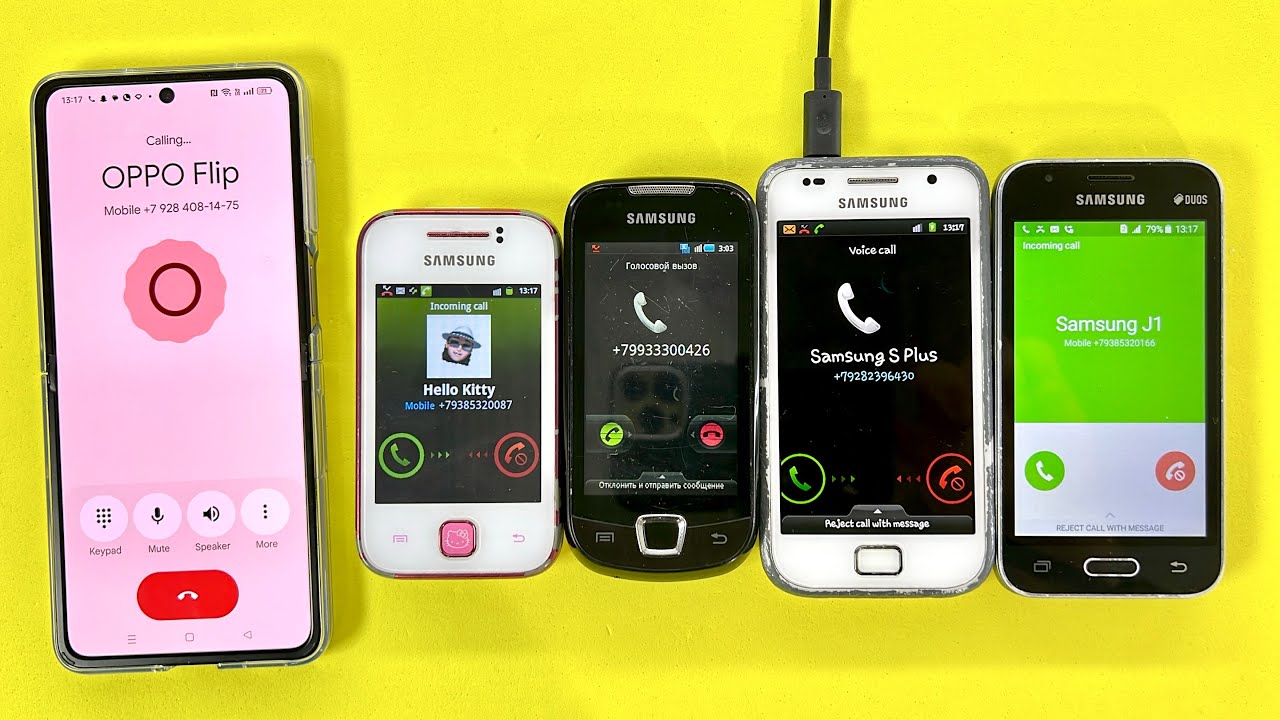 OPPO Find N2 Flip Calling on Samsung Hello Kitty,Samsung Ase,Samsung S+,Samsung J1mini Incoming Call