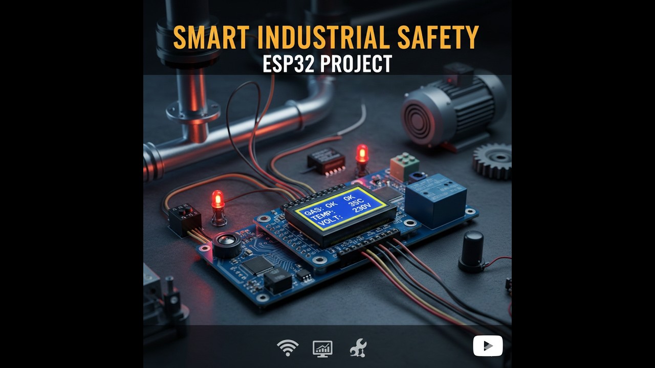 Smart Industrial Safety System using ESP32 | Gas Leak & Emergency Shutdown | IoT Automation Project
