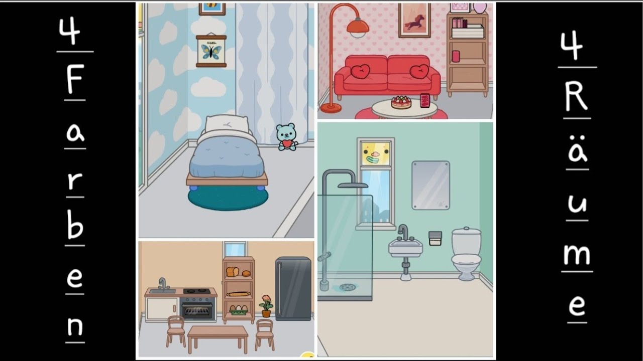 4 Farben, 4 Räume ❤️ Abonniere den Kanal ,wenn dir mein Video gefällt lass ein Like da #tocaboca 