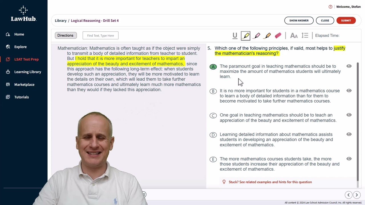 How to Justify a LSAT Argument Using Logical Reasoning Drill Set 4