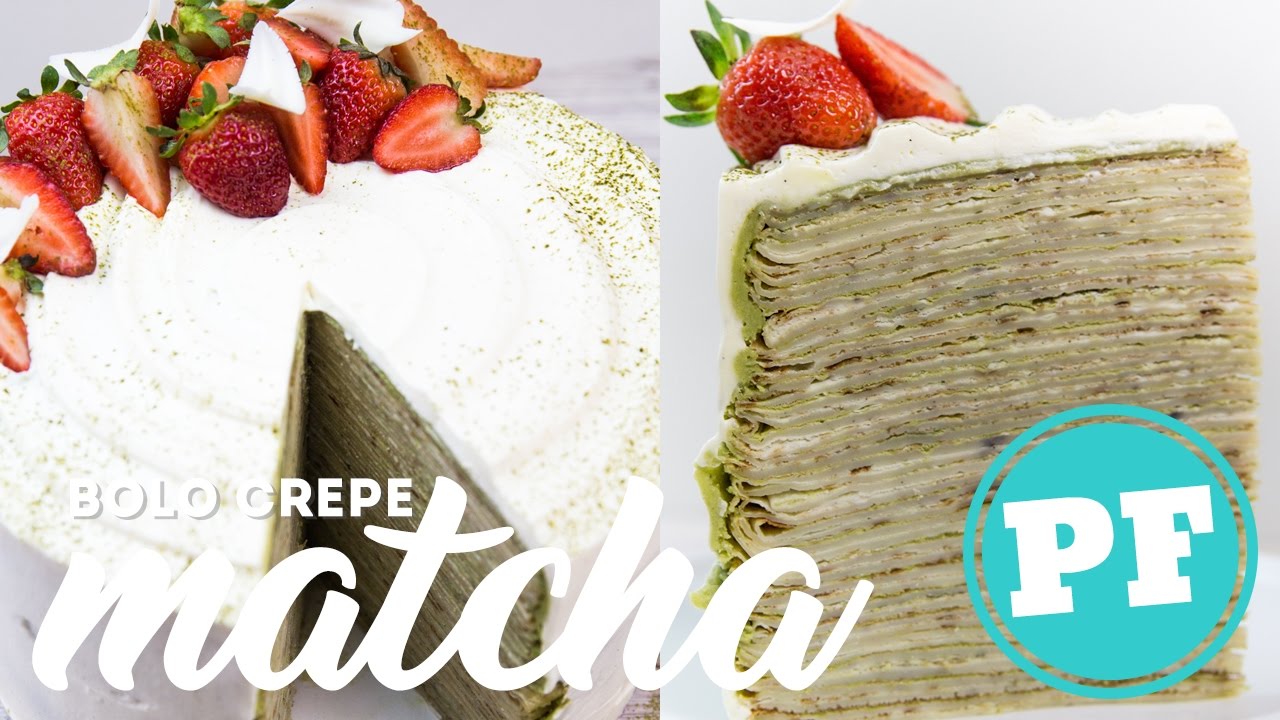 BOLO CREPE de Matcha e Chantilly de ANIVERS&Aacute;RIO (Crepe Cake) | #PF10anos | PratoFundo