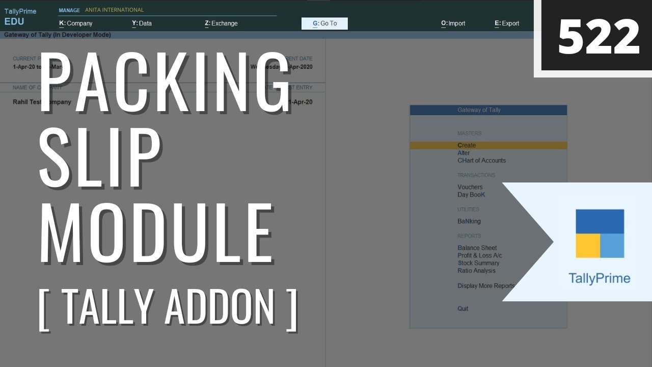 Tally Add-On | Invoice Packing Slip Module in Tally Prime | #MakeEveryDaySimple