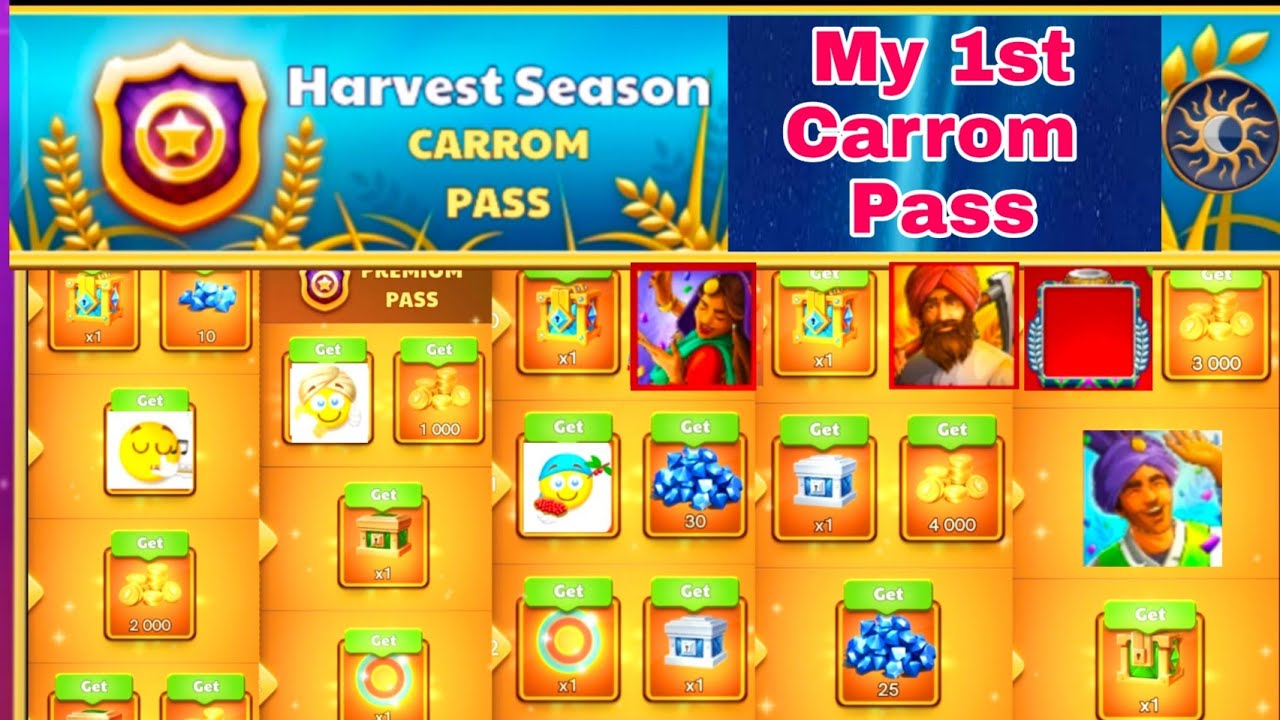 My 1st Carrom Pass In Google Id 💰Premium pass Unlock 🔐 Carrom pool Miniclip