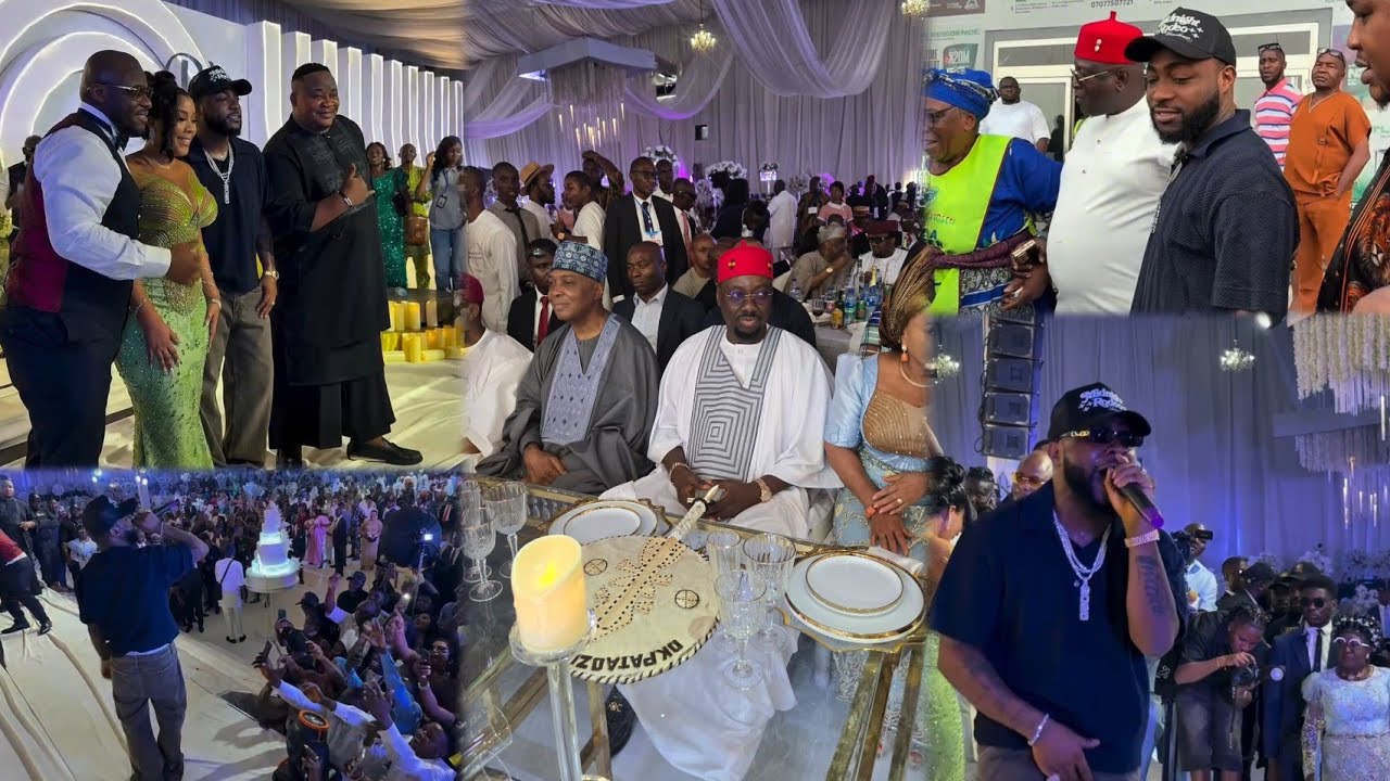 Davido Performed For Saraki, Obi Cubana, Ned, Others At Gov Sheriff Son White Wedding In Asaba